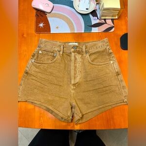 Citizens‎ of Humanity Marlow Shorts – Topaz Brown Size 24 High-Rise Button Fly